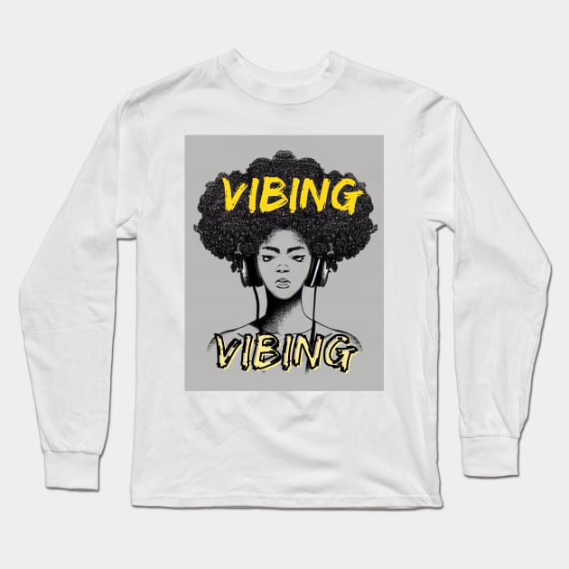 Vibing Retro Yellow Long Sleeve T-Shirt by StrikerTees